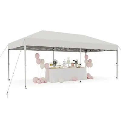 Garvee 10'x20' Pop Up Canopy Heavy Duty & Waterproof Canopy Without Sidewalls for Outdoor Party,Camping,Pickup-White