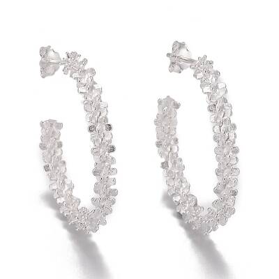925 Sterling Silver Half Hoop Earrings