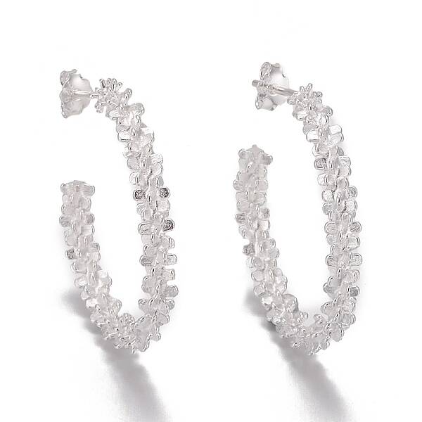 925 Sterling Silver Half Hoop Earrings