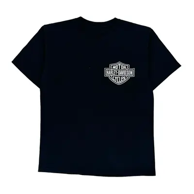 Mexico Harley Davidson Graphic T-Shirt - Medium Black Cotton