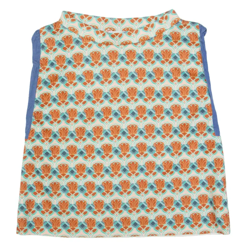 ZARA Womens Printed Vest Orange Sleeveless Crazy Pattern S