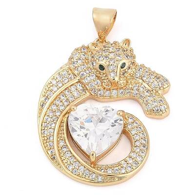 Brass Micro Pave Cubic Zirconia Pendants
