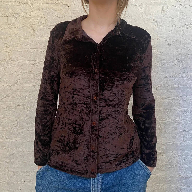 Velour Dolce & Gabbana Overshirt - XL Brown Nylon Blend