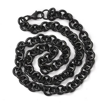 Ion Plating(IP) 304 Stainless Steel Rolo Chains Necklaces
