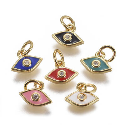 Brass Micro Pave Cubic Zirconia Pendants