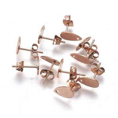 Ion Plating(IP) 304 Stainless Steel Stud Earring Findings