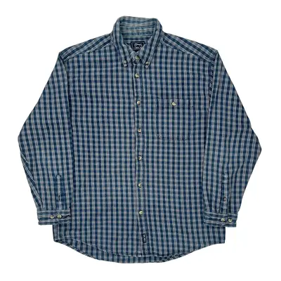 Cherokee Checked Shirt - Large Blue Cotton