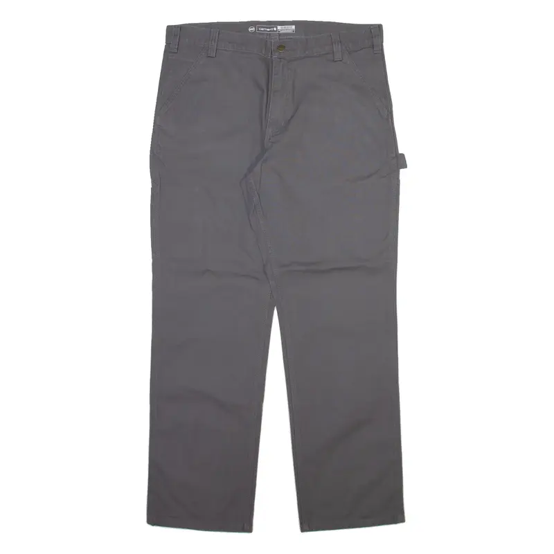 CARHARTT Carpenter Workwear Mens Trousers Grey Relaxed Straight W38 L32