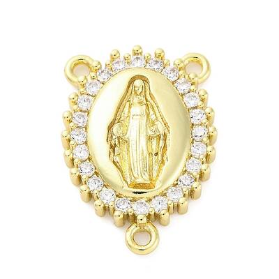 Brass Clear Cubic Zirconia Virgin Mary Chandelier Component Links