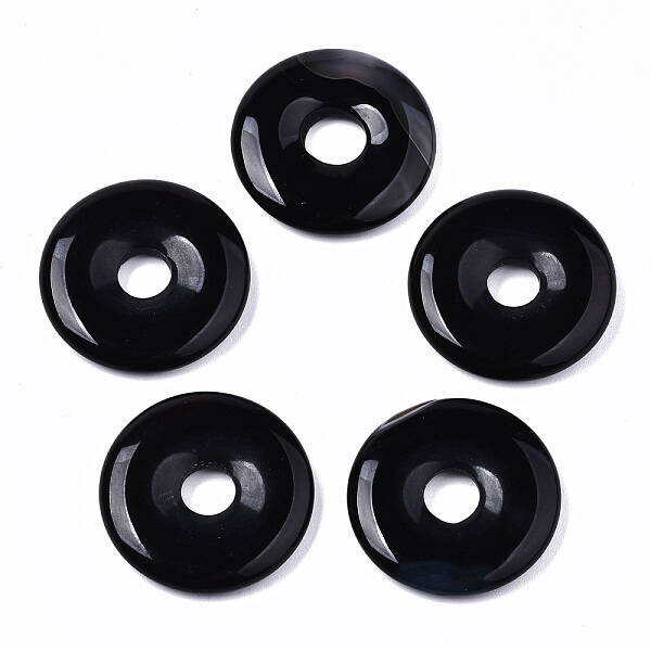 Natural Black Agate Pendants