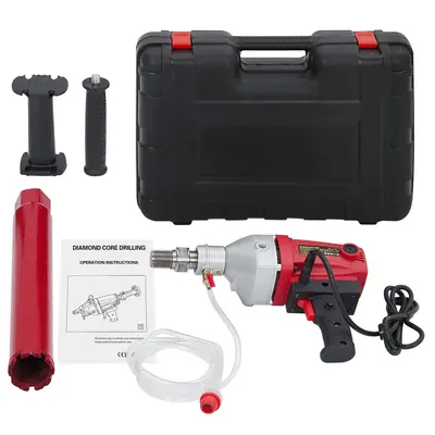 Garvee 1500W Diamond Core Drilling Machine, 1880RPM Wet Dry Handheld Core Drill Rig, 1-1/4 in Thread with 2 in Drill Bits for...