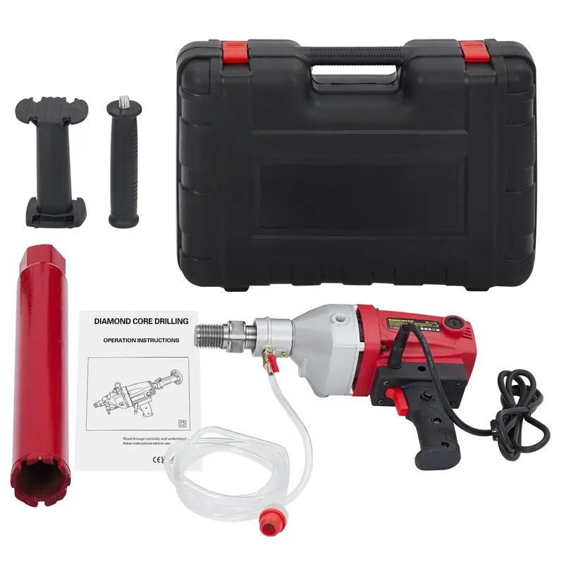 Garvee 1500W Diamond Core Drilling Machine, 1880RPM Wet Dry Handheld Core Drill Rig, 1-1/4 in Thread with 2 in Drill Bits for...