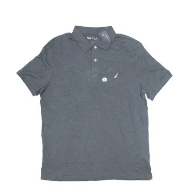 NAUTICA Slim Fit Polo Shirt Grey Short Sleeve Mens XL