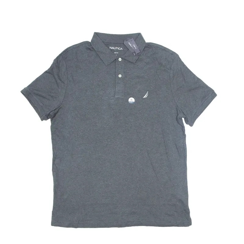 NAUTICA Slim Fit Polo Shirt Grey Short Sleeve Mens XL