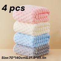 4 Pieces Ultra Soft Ultrafine Fiber Bath Towels - Large Size, Quick Dry, Highly Absorbent Waffle Weave Towels, Suitable for M...
