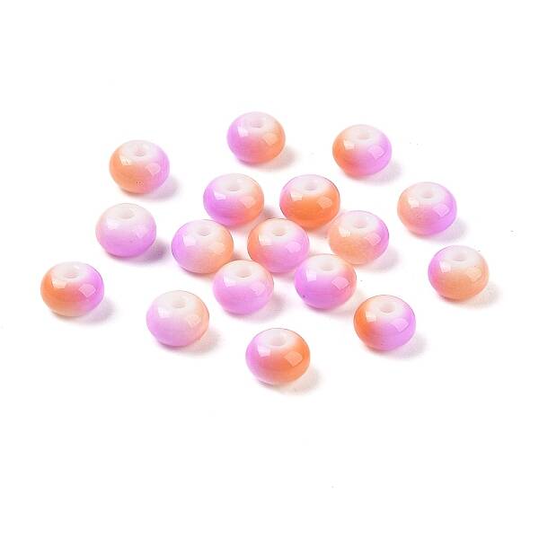 Opaque Spray Painted Glass Beads