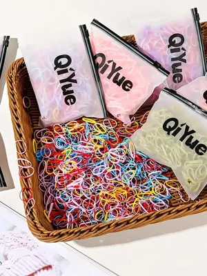Simple Plain High Stretch Rubber Hair Tie, 1000pcs Casual Small Hair Rope for Women, Elegant All-match Fashion Hair Accessor...