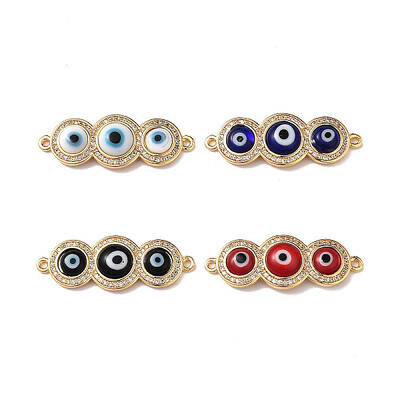 Handmade Lampwork Evil Eye Connector Charms