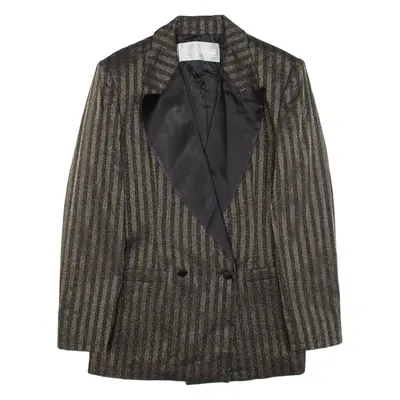 PANCALDI & B Womens Blazer Jacket Gold Knit Wool Striped S