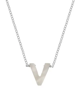 Dawn Initial Necklace | Metal Color: Silver | Style: V