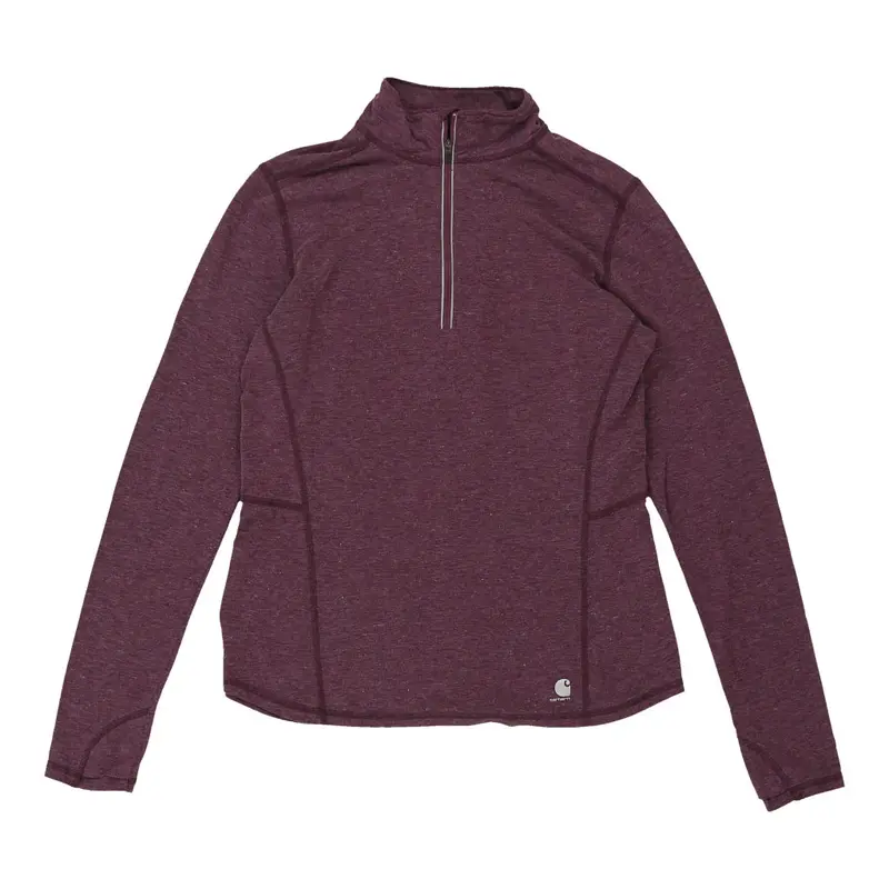 Carhartt 1/4 Zip - XS Purple Polyester