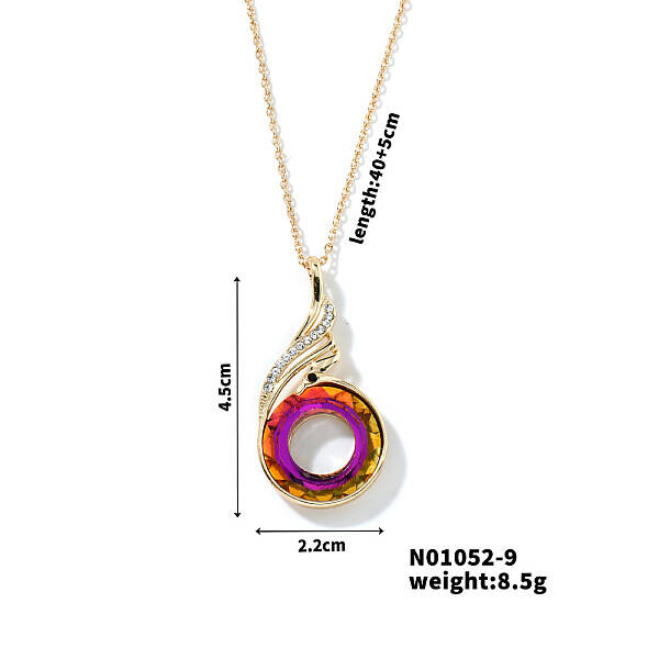 Cute and Stylish Phenix Glass Pendant Necklace