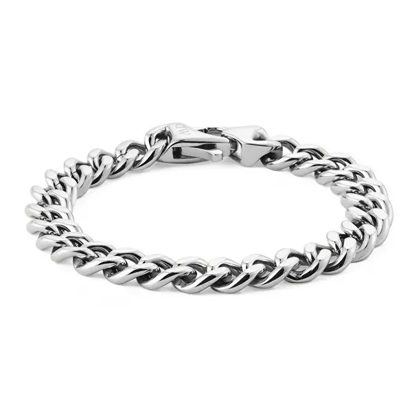 Daniel Wellington Bracciale Da Uomo In Acciaio Ellipse Cuban Chain Dw0040166 - Lunghezza: 19,5 Cm