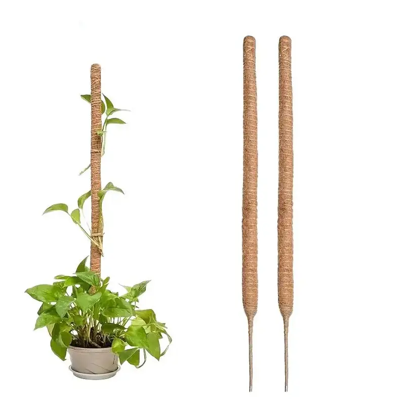 Moss Pole, 2 Counts Flexible Durable  Climbing Plant Growth Support, Beautiful Coconut Rod for Indoor Balcony Garden Pot Plan...