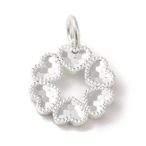 925 Sterling Silver Heart Flower Charms