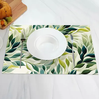 Green Leaves Simple Spring Dining Set Of 4 Placemats - Aperturee
