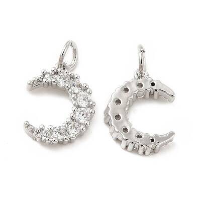 Brass Micro Pave Cubic Zirconia Charms