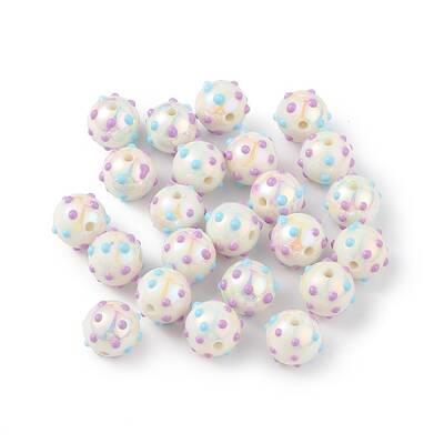 UV Plating Rainbow Iridescent Acrylic Enamel Beads