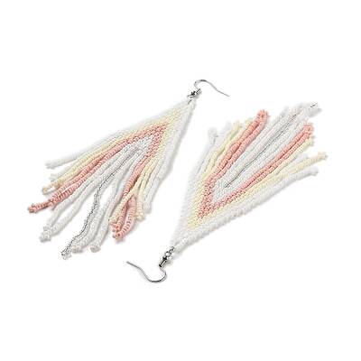 Bohemian Style Handmade Beaded Tassel Earrings for Women