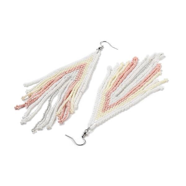 Bohemian Style Handmade Beaded Tassel Earrings for Women
