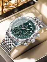 Business Fashion Round Dial Luxury Analog Quartz Watches for Men, Waterproof Luminous Date Chronograph Watch, Stainless Steel...