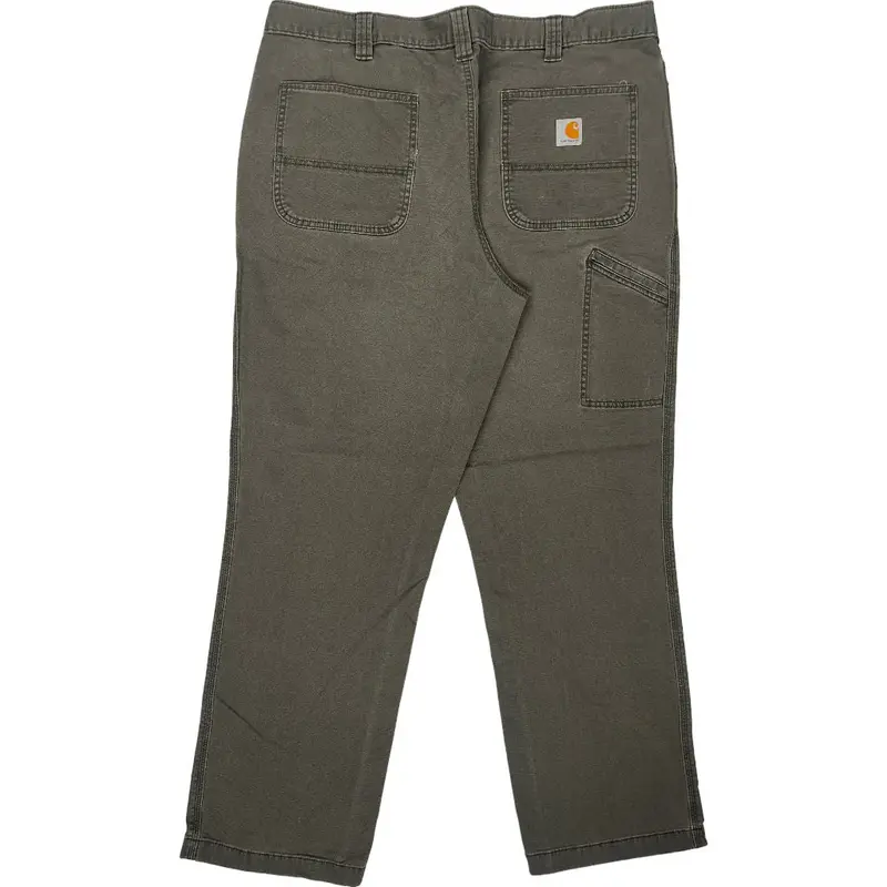 Carhartt Rugged Flex Relaxed Fit Canvas Work Pant - 40W 32L - Grey Cotton Blend
