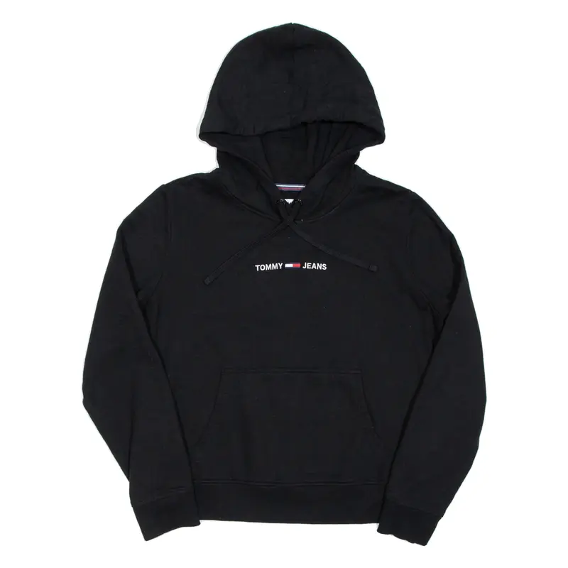 TOMMY JEANS Cropped Womens Black Hoodie M