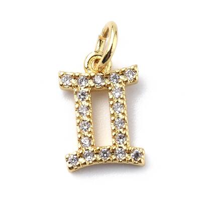 Brass Micro Pave Cubic Zirconia Charms