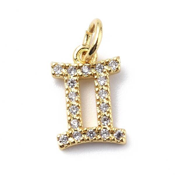 Brass Micro Pave Cubic Zirconia Charms