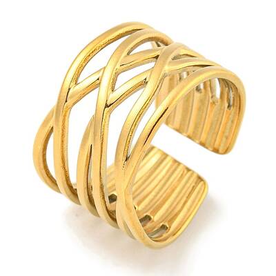 Ion Plating(IP) 304 Stainless Steel Open Cuff Ring