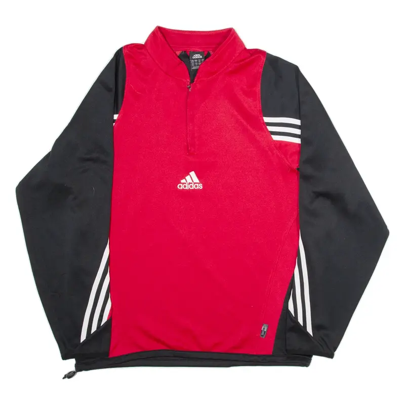 ADIDAS Mens Sweatshirt Red 1/4 Zip M