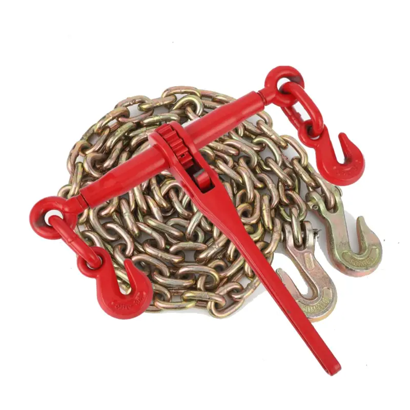 Garvee 3/8 -1/2 1 Pack - Load Binder 3/8-1/2 with Chains, Grappling Hook, Industrial, Agricultural, Logging, Towing