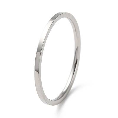Non-Tarnish 304 Stainless Steel Simple Plain Band Finger Ring for Women Men