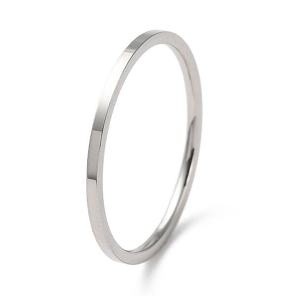 Non-Tarnish 304 Stainless Steel Simple Plain Band Finger Ring for Women Men