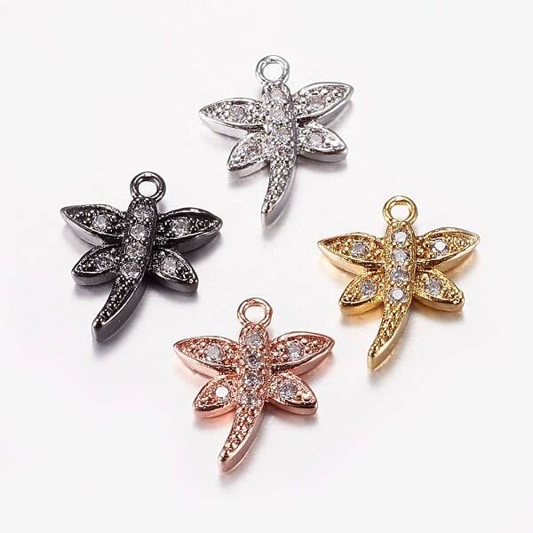 Long-Lasting Plated Brass Micro Pave Cubic Zirconia Charms