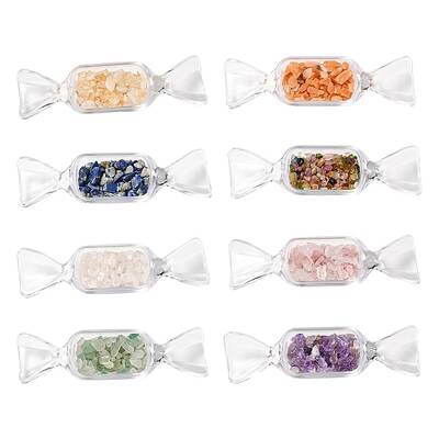 1360Pcs 8 Styles Natural Mixed Stone Chip Beads