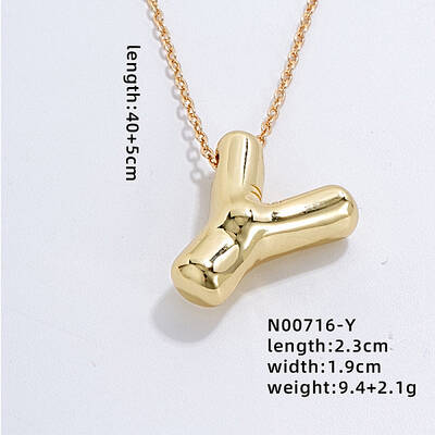 Stainless Steel Party Balloon Letter Pendant Cable Chain Necklaces for Women