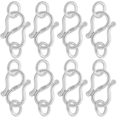 8Pcs 925 Sterling Silver S Shape Clasps