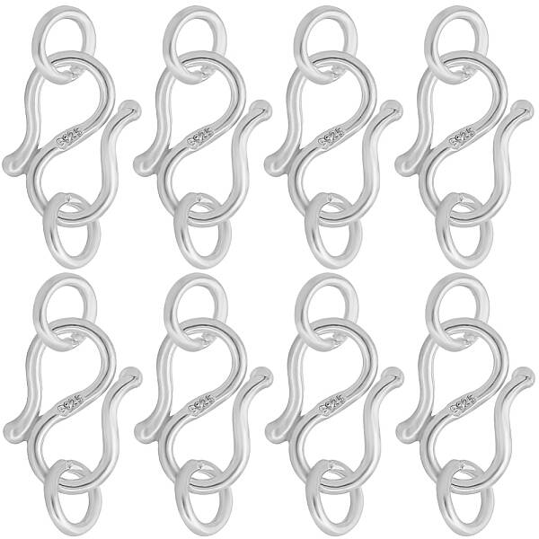 8Pcs 925 Sterling Silver S Shape Clasps