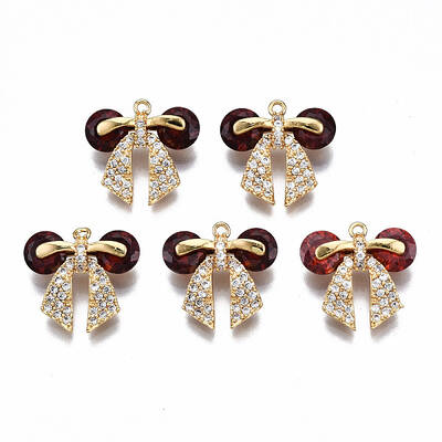 Brass Micro Pave Cubic Zirconia Pendants